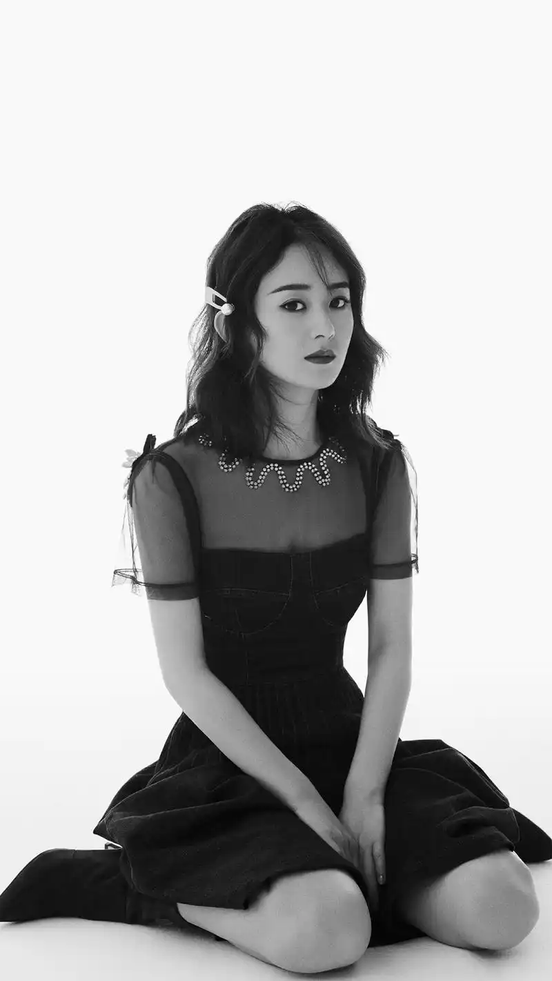 赵丽颖黑白性感手机壁纸图片