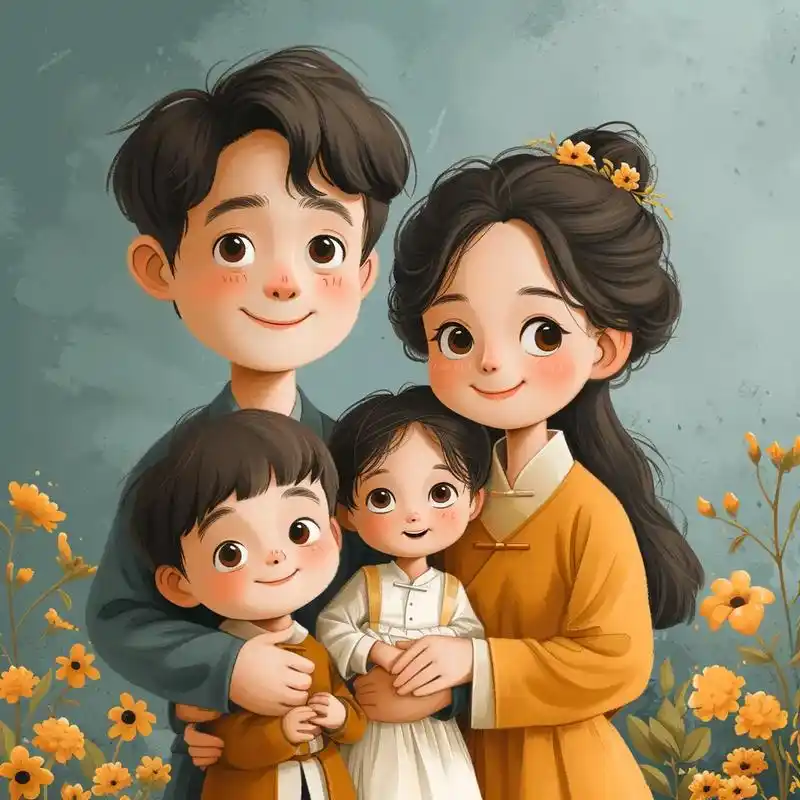 亲子头像 | 一家四口龙凤胎.2024年的时光画卷上,这一幅 - 抖音