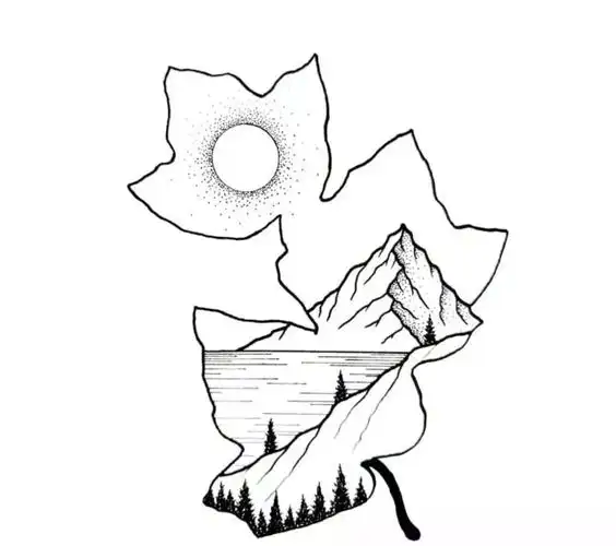 简约风!一组经典的黑白风景简笔画,提升作画水平的好素材!