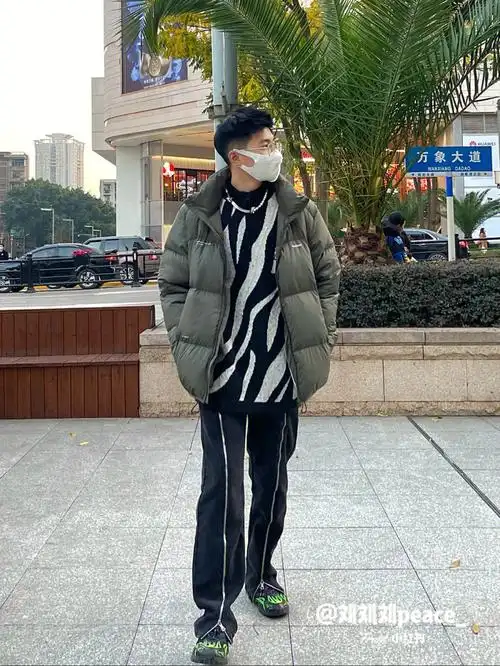 ootd175130男生绿色系酷盖穿搭