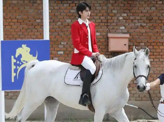 男明星的骑马照孟鹤堂喜感千玺有质感看到蔡徐坤白马王子