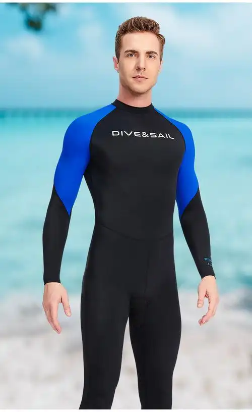 divesail专业潜水服男连体防晒速干长袖长裤浮潜水母冲浪沙滩游泳衣