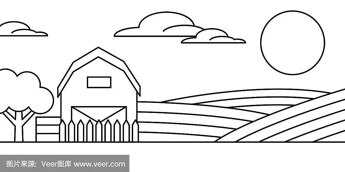 景观农场麦田天空太阳夏季插图