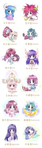 可爱的12星座萌女孩
