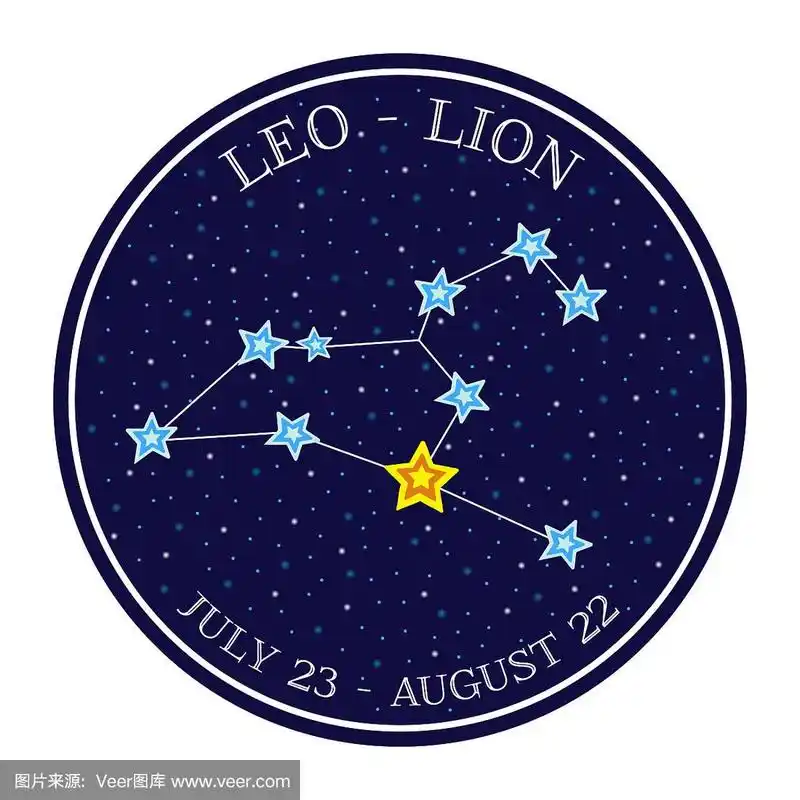 狮子座星座在空间圆形图标