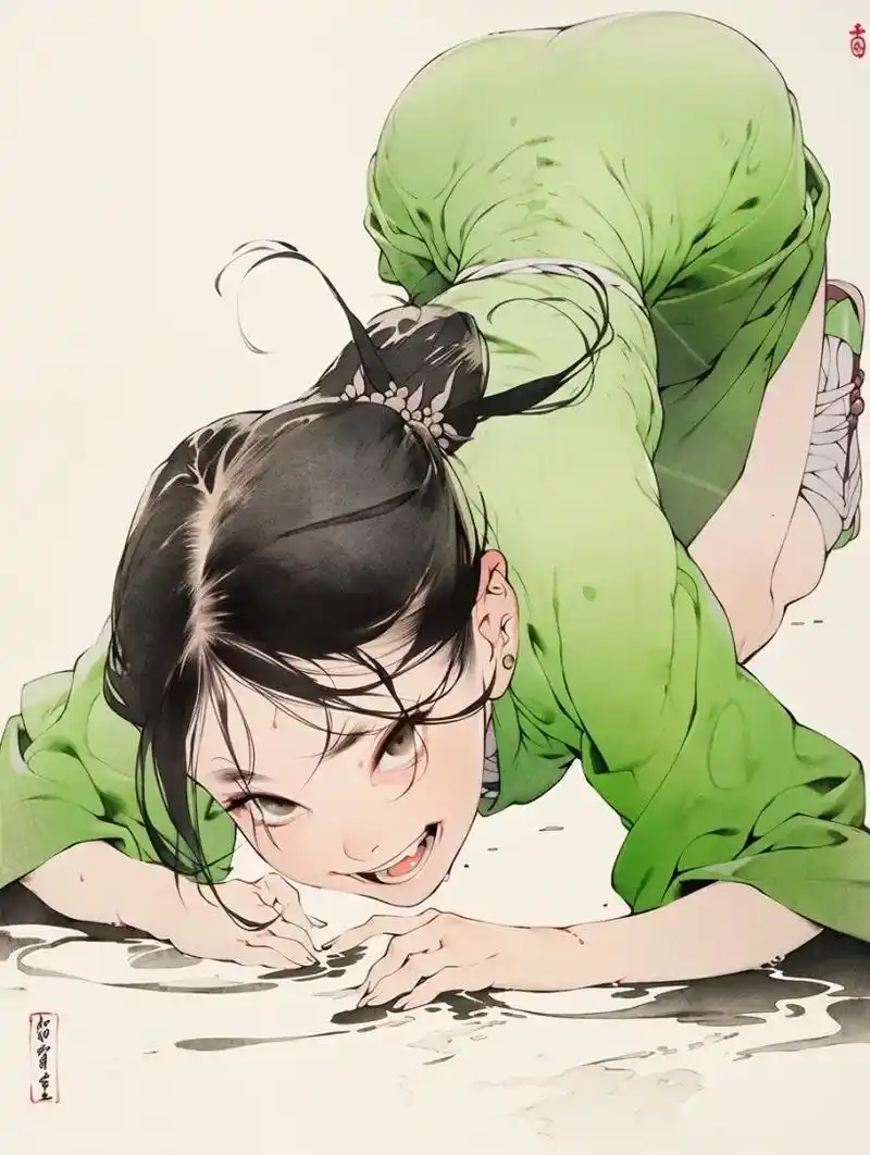 midjourney的诡异水墨画风.说明一下创作思路:一只小 - 抖音