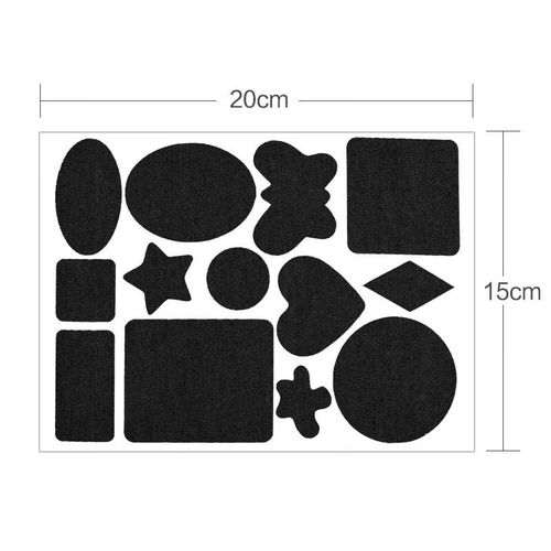 牛仔裤补丁贴自粘衣服裤子修补破洞补贴大号免缝贴布贴花 1#黑色
