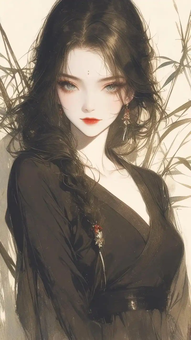 秋水盈盈波光潋,眉梢微颦惹人怜.#古风 #国风插画 #高冷范 - 抖音