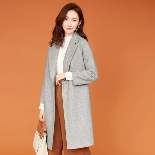 呢大衣外套女中长款2018冬装新款韩版妮子优雅气质宽松呢子外衣_5折