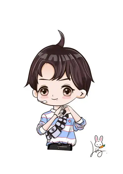 肖战q版形象人物手绘|动漫|单幅漫画|一只小月占戈 - 原创作品 - 站酷