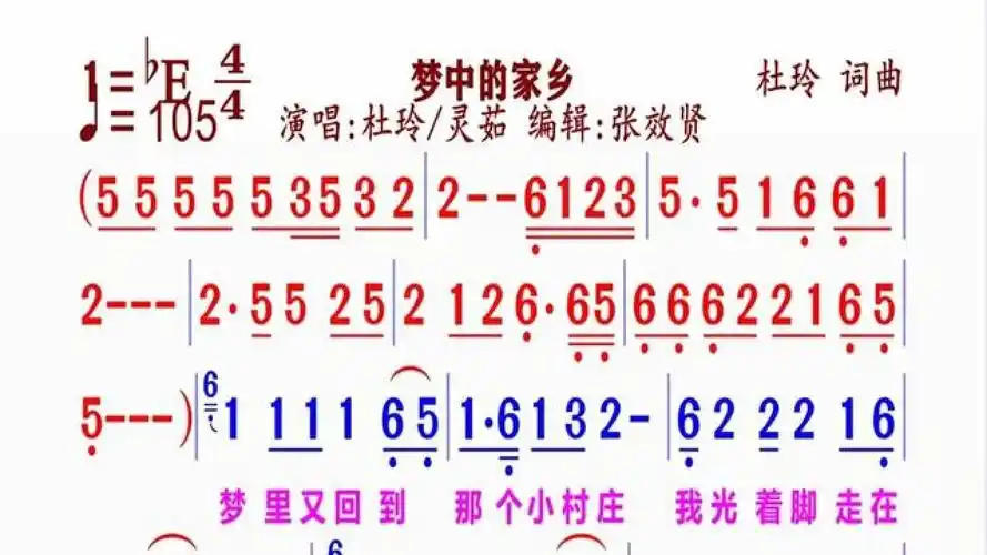 《梦中的家乡》简谱#动态谱