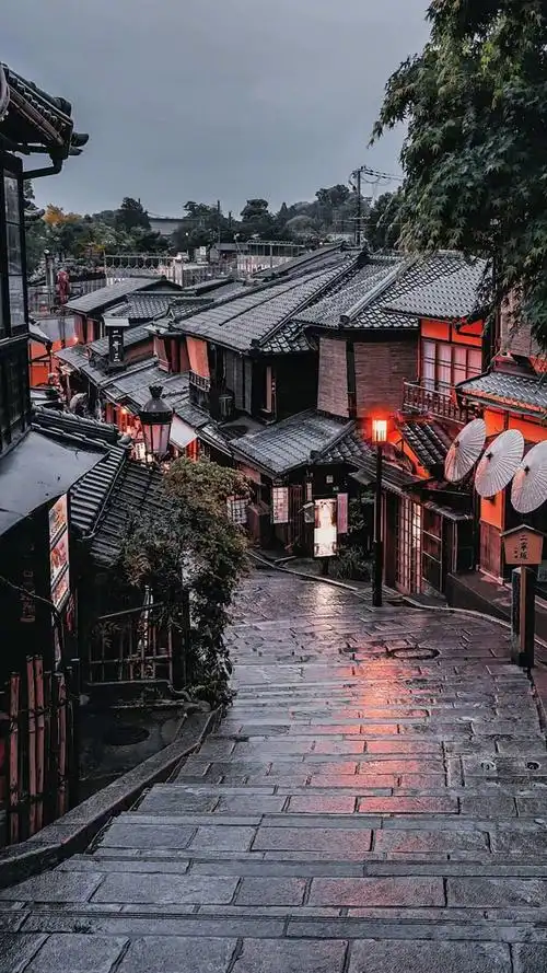 日本街道夜景图片高清手机壁纸,风景,唯美,日本,城市,高清,手机壁纸