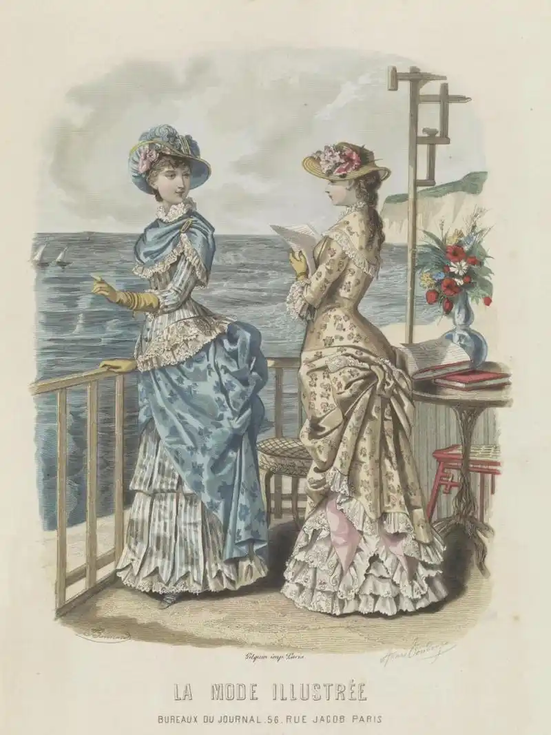 19世纪法国贵妇们的华丽穿搭,法国时尚杂志《la mode illustrée》在