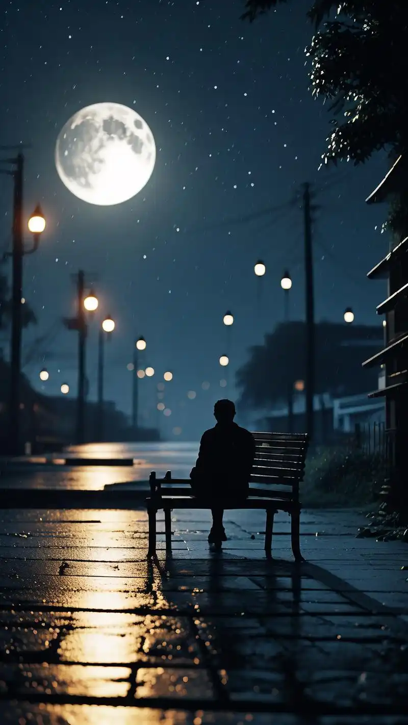 93孤寂月夜,一个人的安静时光壁纸90 在寂静的月夜里,一个人静静