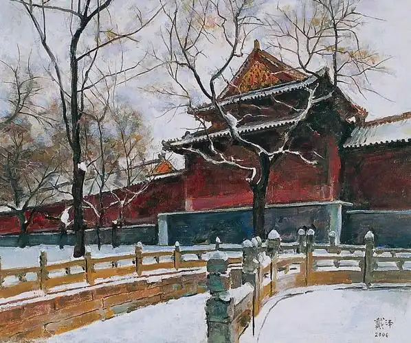 0601 故宫角楼 布面油画