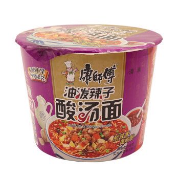 康师傅油泼辣子酸汤面桶装宽面饼速食125g出行便携 【康师傅油泼辣子