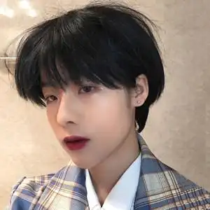 真发假发套男士女短发酷帅气真人发丝自然韩全头套式中性光头发型 2