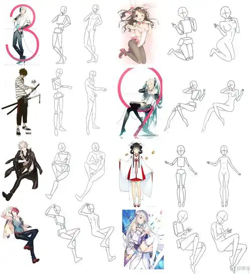 作业:动漫人体绘画学习之日式漫画人体比例画法与训练 - qwk-00072 哲