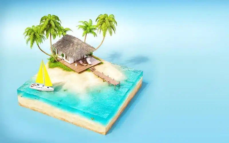 精美3d立体小岛创意设计,高清图片,电脑桌面-壁纸族