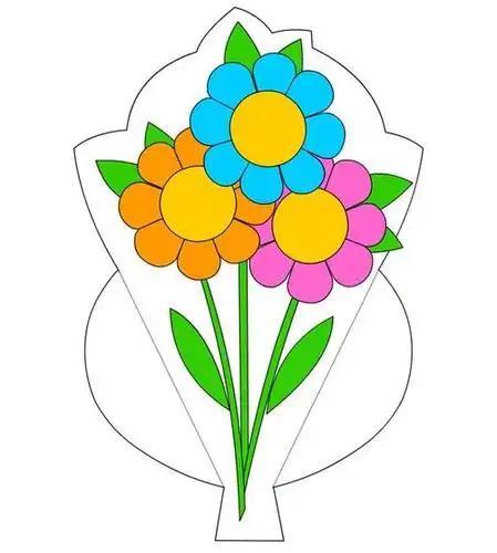 一簇鲜花简笔画彩色