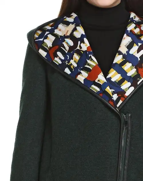 深墨绿色时尚潮流长袖外套