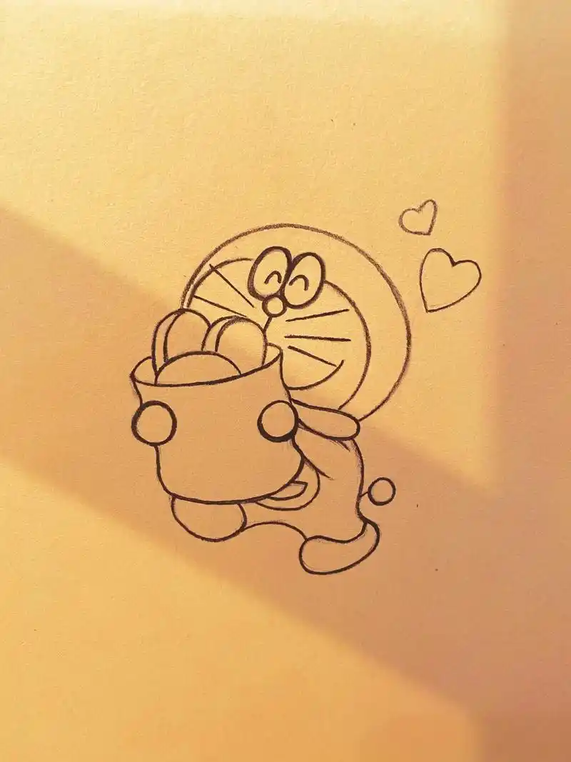 哆啦a梦卡通可爱铅笔画