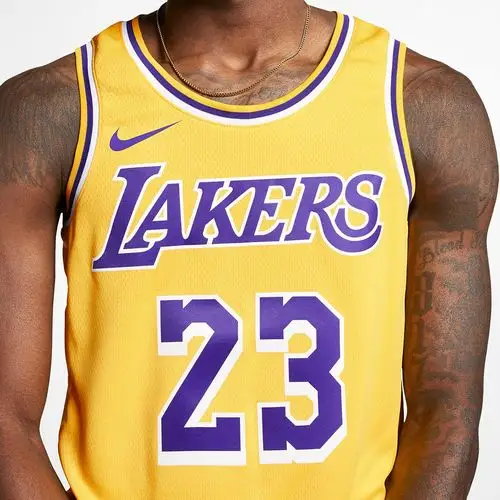 nike/耐克正品洛杉矶湖人队sw nba connected 男子休闲球衣aa7099_双