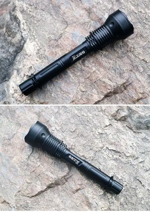 户外t6强光手电筒加长2节18650可充电手电户外巡逻保安