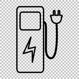 电动汽车充电站标志照片