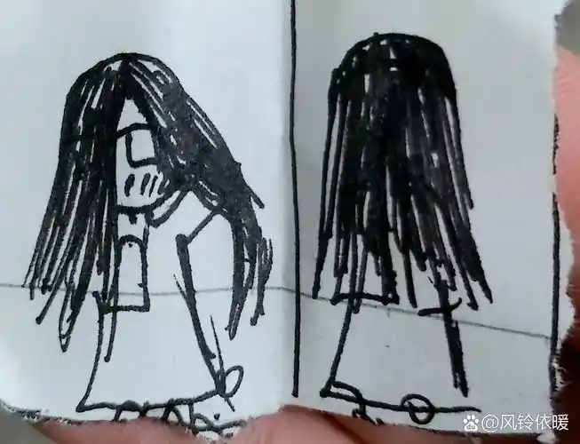 今天画了一个q版的阿贞(贞子),是不是很可爱~#绘画# #女贞子