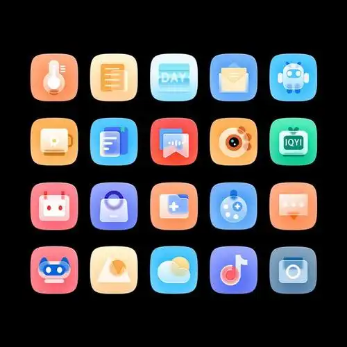 幻影主题图标颜色比较丰富多彩,整体带着一丝丝酸酸甜甜的感觉,在暗黑