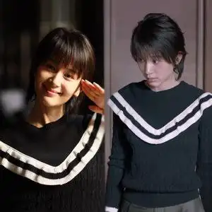 欢乐颂2第二季王子文曲筱绡同款黑色毛衣女荷叶边套头针织衫上衣