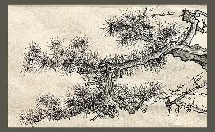 宋代山水临摹渔村小雪图局部