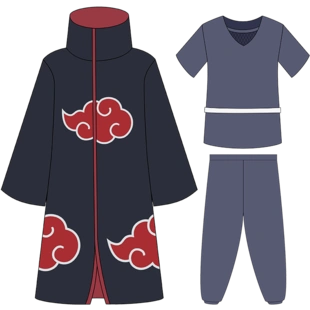 火影忍者cos服晓组织红云立领袍子