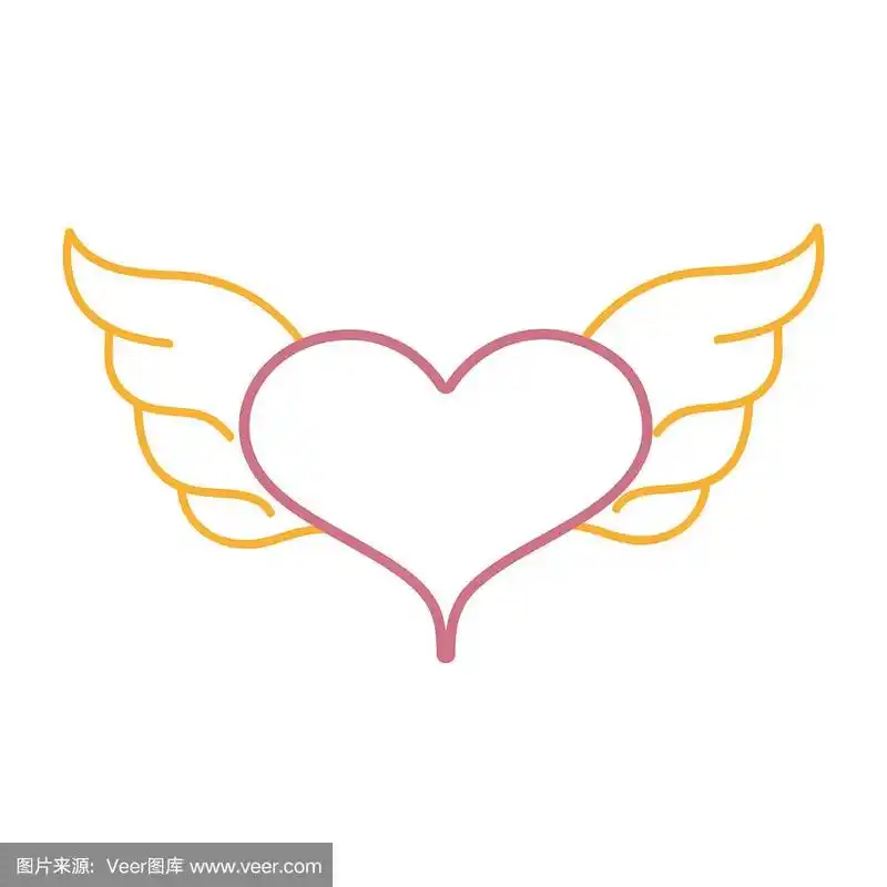 艺术,图标,心型,翅膀,彩色图片