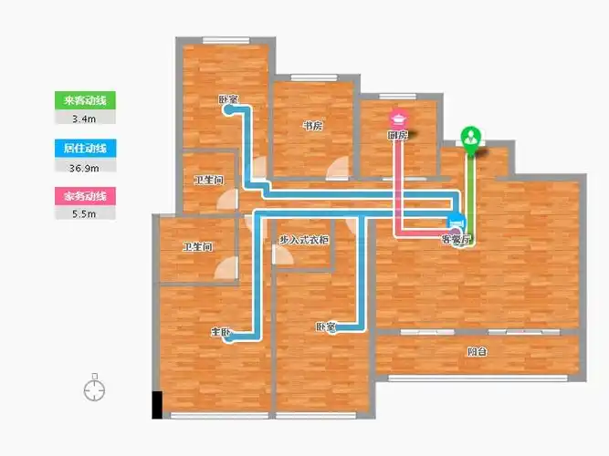 绍兴市花语江南户型图_2室2厅1卫2厨_190.12平方米-酷家乐
