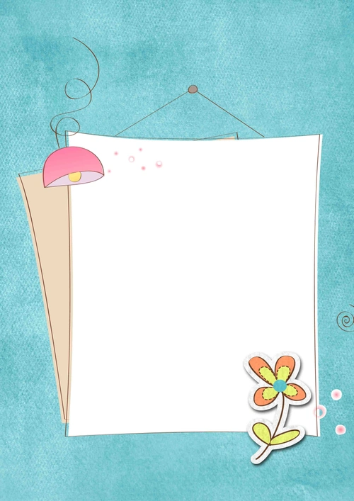 质感手绘儿童相册海报背景模板