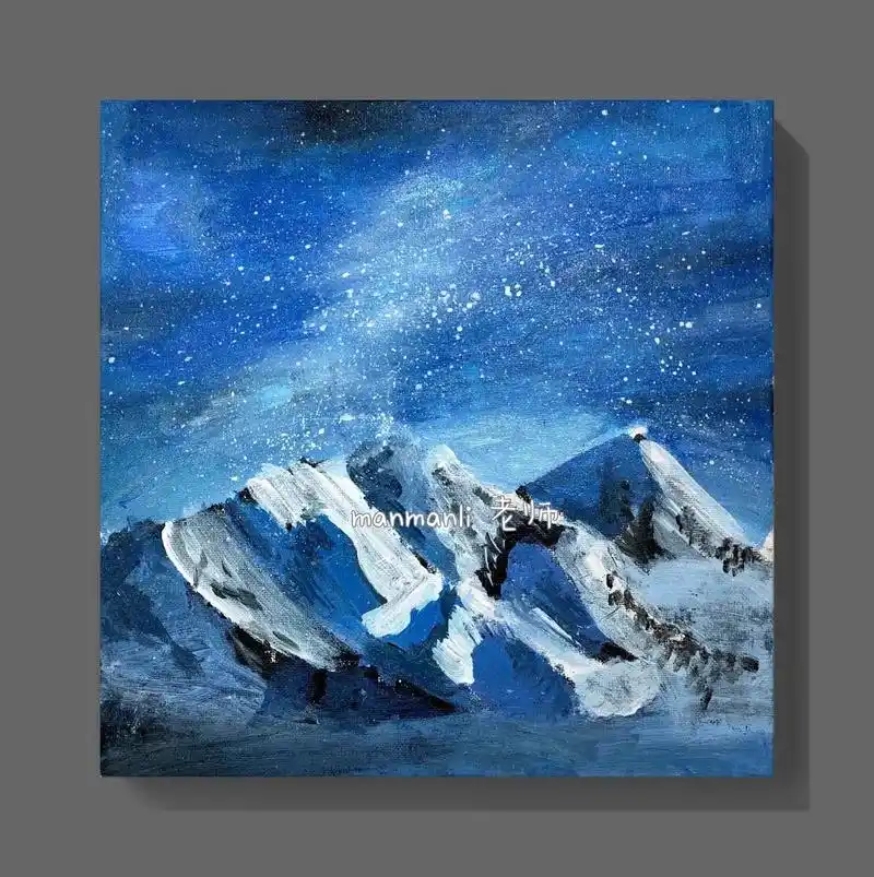 一起去看极光吧/11-12岁学员写生作品.#丙烯画画 #画画 - 抖音