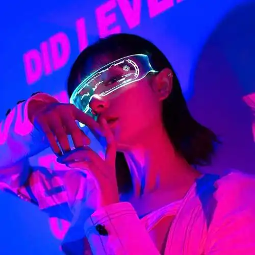 赛博led网红抖音ins蹦迪墨镜朋克发光科幻太阳眼镜