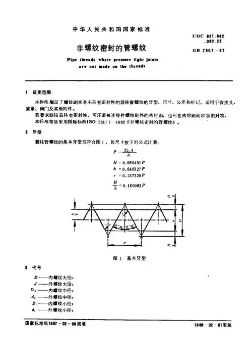 gb730787非螺纹密封的管螺纹