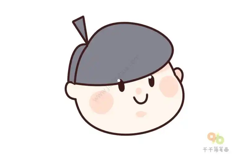 锅盖头男生头像简笔画