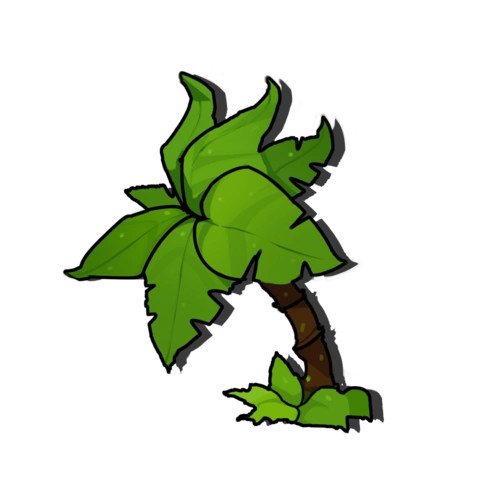 椰子树q版装饰小物件免扣图png格式