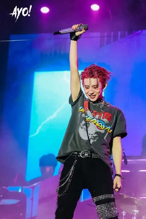 小鬼王琳凯超话#成都ayo音乐节#歌手@小鬼-王琳凯红发造型,张扬个性