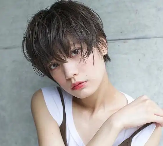 02韩式小短发齐耳短发也是短发的一种,这款发型就像它的名字一样,长度