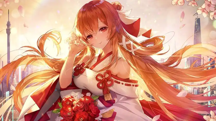 动漫美女性感插画桌面壁纸