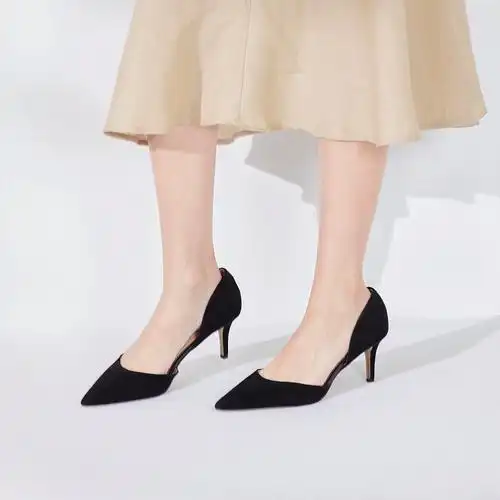 edelman春夏款女jaina徐悦同款尖头细跟黑色奥赛鞋高跟鞋sam单鞋