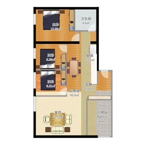 北京印象129.43㎡5a户型图户型-副本-副本