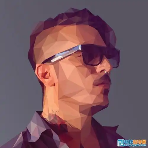 ps与ai结合快速把人物转为低多边形肖像
