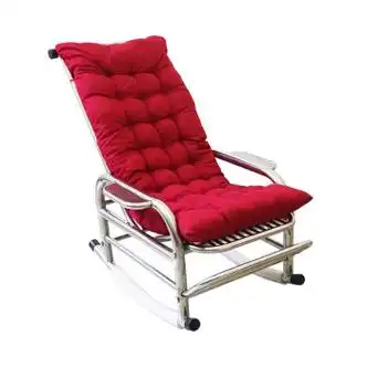 摇摇椅夏天乘凉午休睡椅室外不倒懒人 升级304不锈钢摇椅 大红色加长