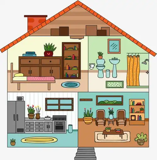 矢量png_手绘卡通别墅装修免费下载_高清png图片-90设计网